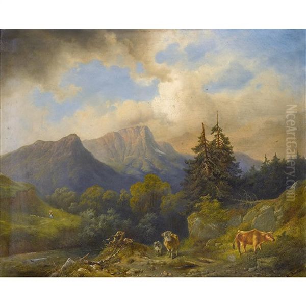 Weidende Kuhe Auf Der Alp - view 1