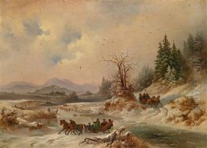 Schlittenpartie by Rudolph Swoboda the Elder