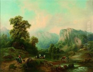 Alpenlandschaft Mit Hirten