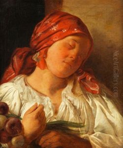Bildnis Eines Schlafenden Bauernmadchens by Eduard Swoboda