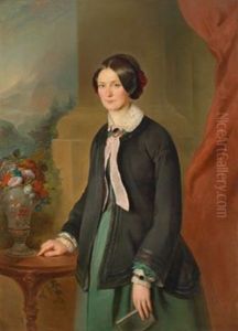 Bildnis Einer Dame (+ Bildnis Eines Herren; 2 Works) by Eduard Swoboda