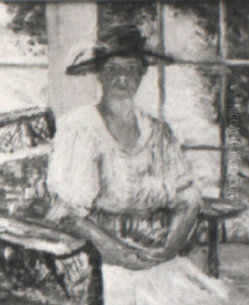 Woman On Veranda - view 1