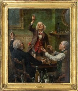 Toast Between Three Men In A Tavern by James Brade Sword