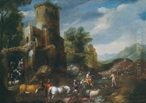 La Partenza Di Giacobbe Dalla Casa Di Labano by Antonio Bravo