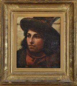 Portrait Of A Young Italian Man by Anna Louisa Robinson Swynnerton