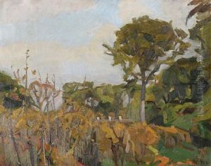 Landscape With Views Across Roofs And Treetops by Fritz Syberg