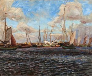 Harbour View From The South Of Funen by Fritz Syberg