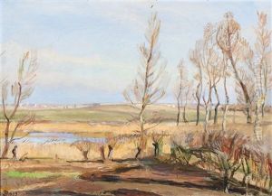 Landscape With Trees By A Stream