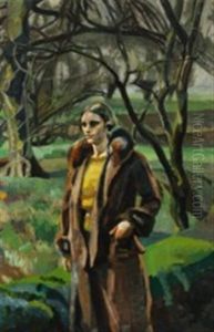 "morke Forarsdage." Portrait Of Gudrun, Syberg's Daughter-in-law, March 1936 Or 1938 by Fritz Syberg