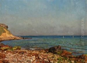Coastal Scene With Sand Hills And A Stony Shoreline by Fritz Syberg