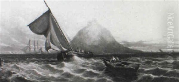 Fishing Boats Off St. Michael's Mount - view 1