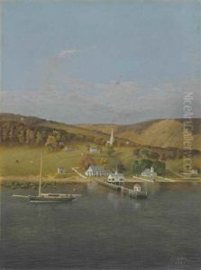 View Of Staten Island: Grymes Hill And Quarantine Dock, 1884 by Frederick J. Sykes