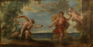 The Hippomene Race And Atalante by Louis de Sylvestre the Younger