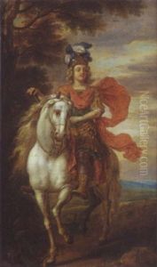 Portrait Equestre De Louis Xv En General Romain