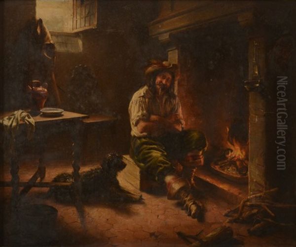 Interior Scene By The Hearth - view 1