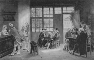 Scene De Cabaret Au Xviiieme Siecle by Joseph Noel Sylvestre
