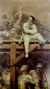 Francois Rude Working On L'arc De Triomphe by Joseph Noel Sylvestre