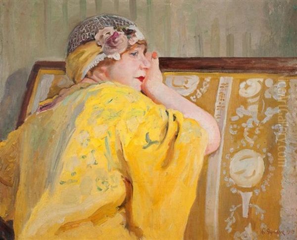 Portrait De Femme En Jaune - view 1