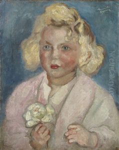 Portrait D'enfant A La Fleur Blanche Portrait D'enfant A La Fleur Blanche