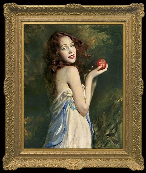 Girl With An Apple - view 1