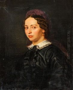 Taborszky Nandor (1831-1888) Felesegenek Portreja by Mihaly Szemler