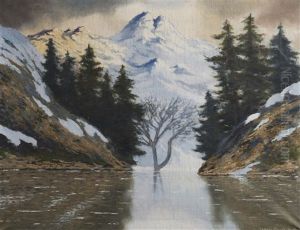 Lake In The Mountains by Jeno Szepesi-Kuszka