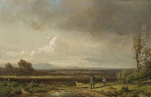 Landscape Of Hunters Hunting For Birds by Josef Szermentowski