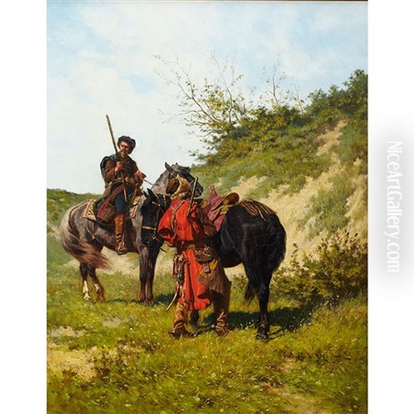 Cossack Horsemen Meeting On Route - view 1