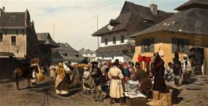 Targ W Miasteczku Pod Krakowem by Wladyslaw Szerner