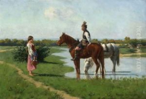 Begegnung An Der Furt by Wladyslaw Szerner