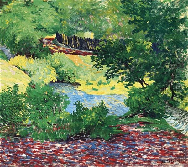 Sunlit Brook Side In Nagybanya - view 1