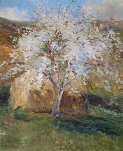 Bluhender Baum In Fruhlingslandschaft by Ferenc (Francois) Szikszay