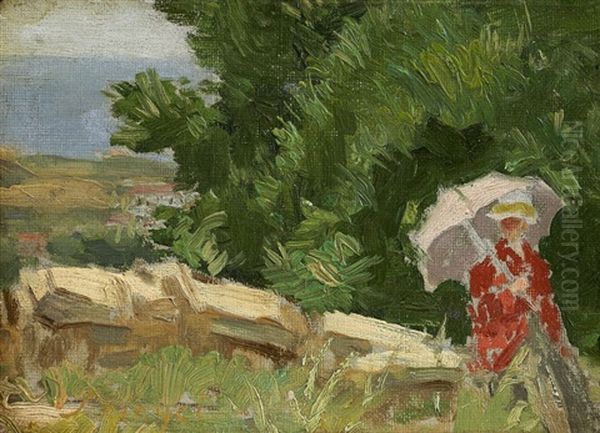 Landschaft Mit Einer Dame Mit Schirm - view 1