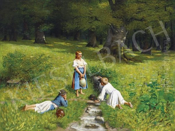 At The Forest (children At The Spring) - view 1