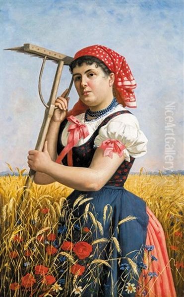 Girl With A Rake - view 1