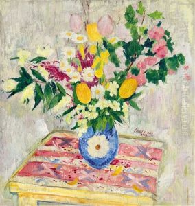Still Life With Tulips by Sandor Szolnay