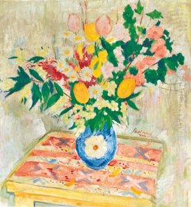 Still-life With Tulips by Sandor Szolnay
