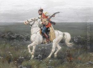 Musikant Auf Schimmel by Stanislaw Ksawery Szykier (Siekierz)