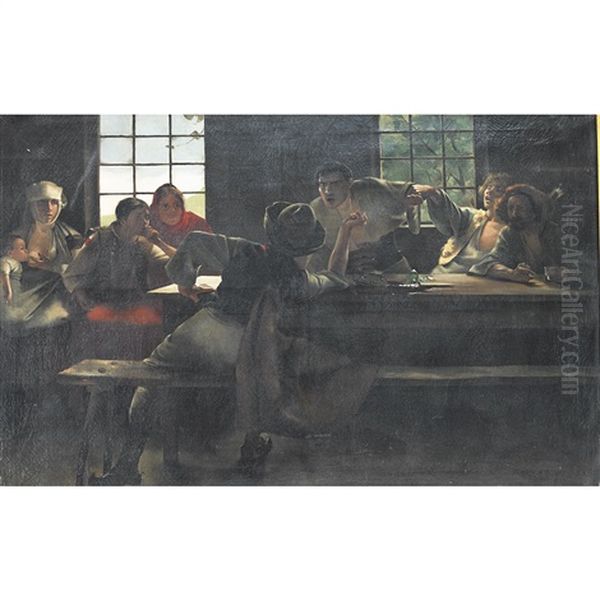 Heated Discussion In The Village Tavern - view 1