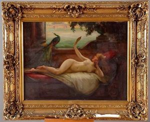 Femme Nue Allongee Sur Un Divan