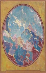 Abstract Landscape In Purple, Blue And Red