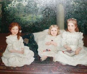 Bernadette, A Portrait Of Three Sisters In A Loggia by Augustus Vincent Tack
