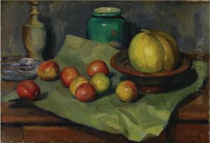 Still Life With Apples And Pumpkin by Osip Emmanuilovich Braz