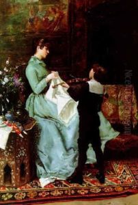The Violin Lesson by Antal (Antoine) Tahi