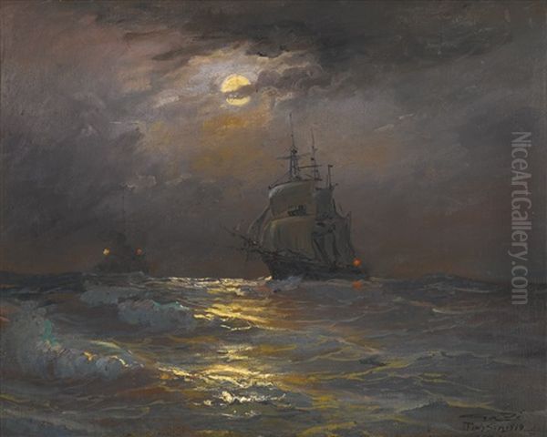 On High Seas, By Moonlight - view 1