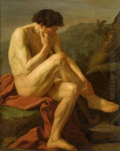 Sitzender Mannerakt by Jean-Joseph Taillasson