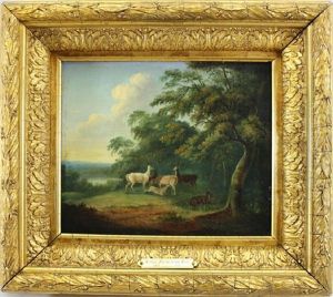 Deer In A Wooded Landscape by Arthur Fitzwilliam Tait