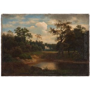 Hudson River School Lake Scene by John Robinson Tait