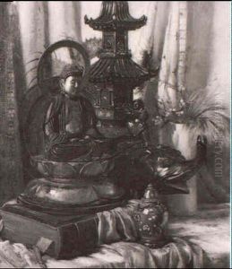 Stilleben Mit Buddha by Bela Takach von Gyongos-Halasz