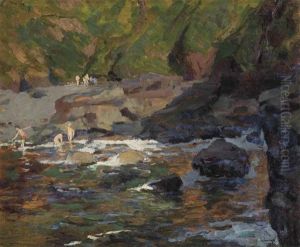 The Bathing Pool, Ilfracombe by Algernon Talmage